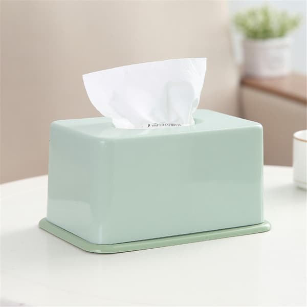 1 pc Simple Plastic Tissue Box for Home, Bathroom, Office, Car (Green)
