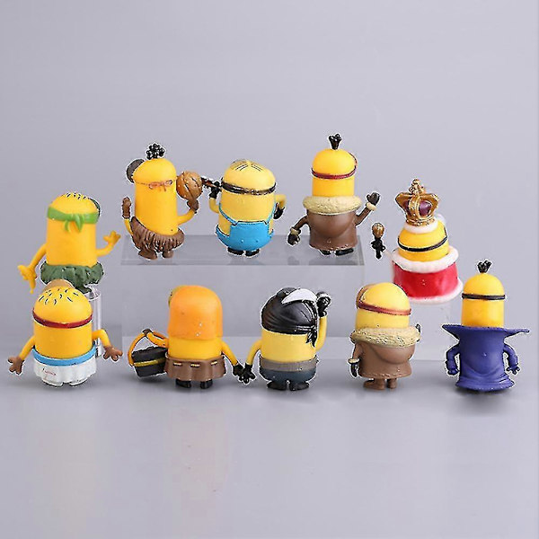 10 stk. PVC-figurer til børn - Søde, små figurer - Fødselsdagsgave - Minions-modeller - Kagepynt - Ny