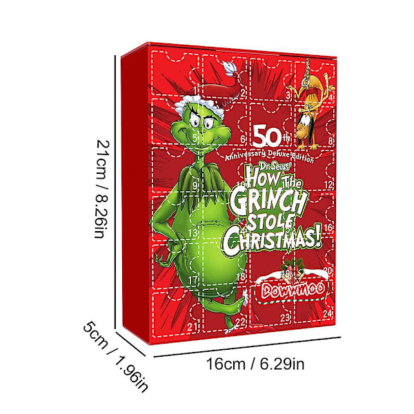 24 Ruter Julekalender med Grinch Søte Figurer Dukke Blindboks Jul Barn Gaver