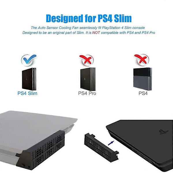Ps4 Slim Extern USB-fläkt, Automatisk Temperatursensorstyrd Kylare Värmeutvinning För Playstation 4 Slim