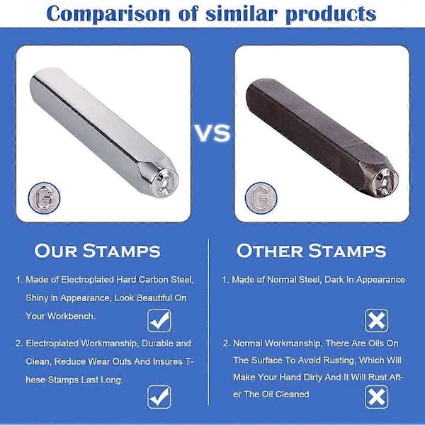 6mm 1/4\" Pile Design Stempler Metal Punch Stempler Stemplingsværktøj - Elektrobelagt Hårdt Kulstofstål Værktøjer til at Stemple/Punch Metal Smykker Læder Træ