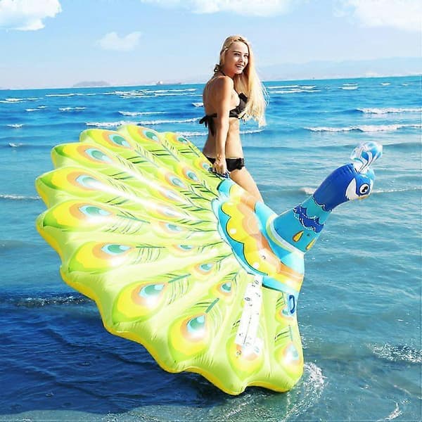 Påfugl Flyder Blå Oppustelig Pool Flyder 16 cm