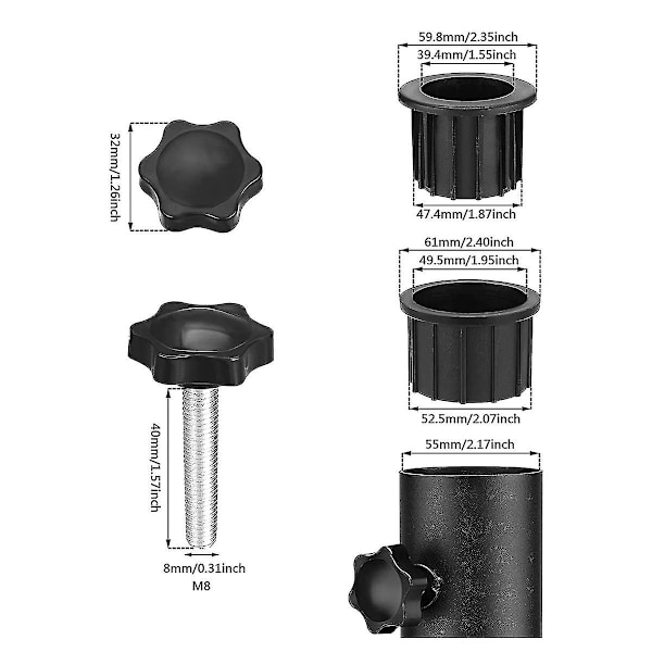 2 set parasollfot stativ paraplyfot fäste hålring plugg lock och lock