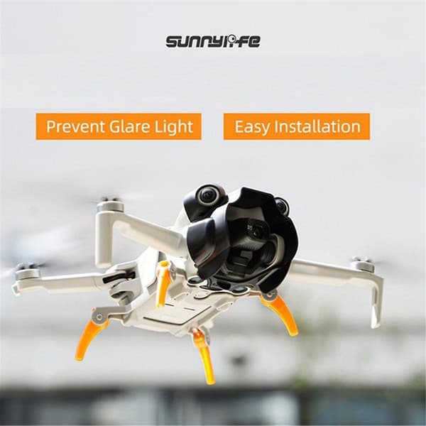 Til Mini 4 Pro Objektivskærm Gimbal Beskyttelse Anti-Linse Solskærm Multifunktionelt Tilbehør, Sort
