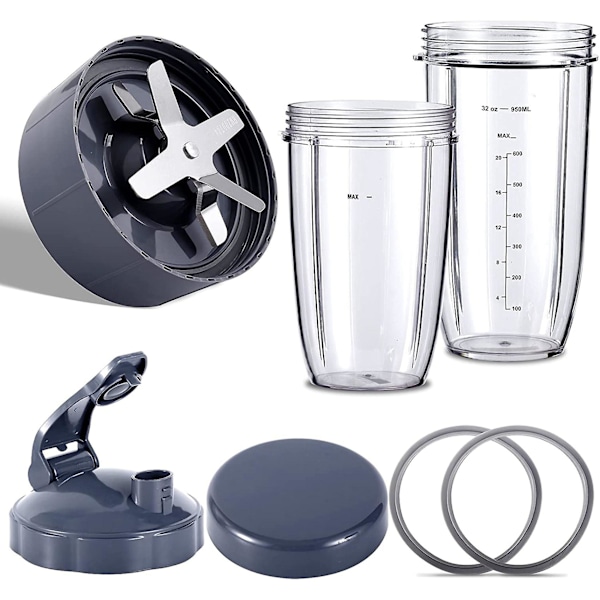 Blender Reservedele til NutriBullet Blendere 600W/900W/PRO - Ekstraktorblad & 32oz Store Kopper & 24oz Store Kopper