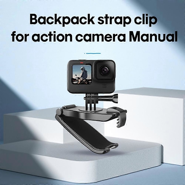 STARTRC Ryggsäck Kamerafäste Remklämma Snabbkoppling 360° Roterbar med Adapter & M5 Skruv Kompatibel med DJI Action 3/2 Insta360 X3/ Insta360