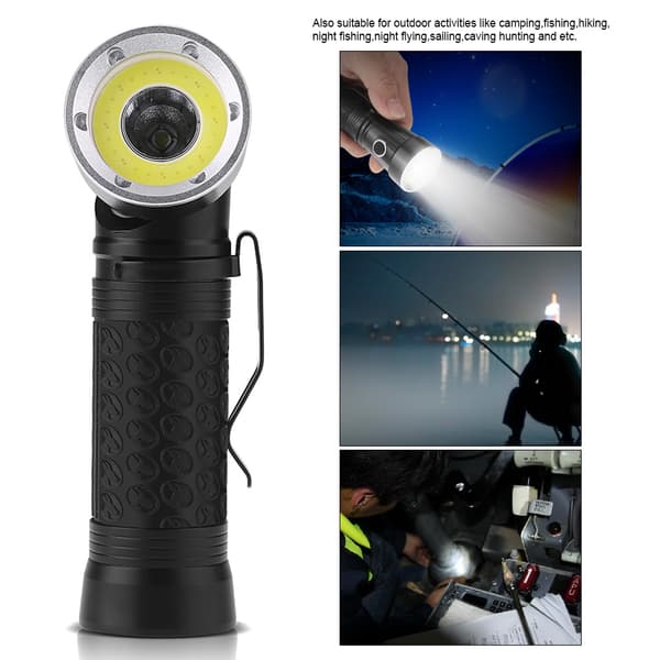 Bærbar T6+COB LED Foldbar Magnetisk Bagside LED Inspektion Lommelygte