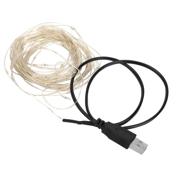 10m LED String Light Copper Wire USB Charging Decorative Lamp for Halloween Home Party Warm Light