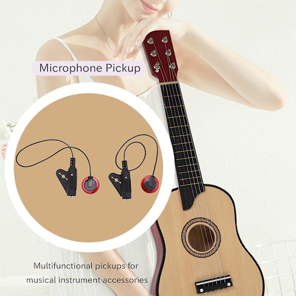 2 st piezo kontaktmikrofon mikrofon pickup för gitarr fiol banjo mandolin ukulele