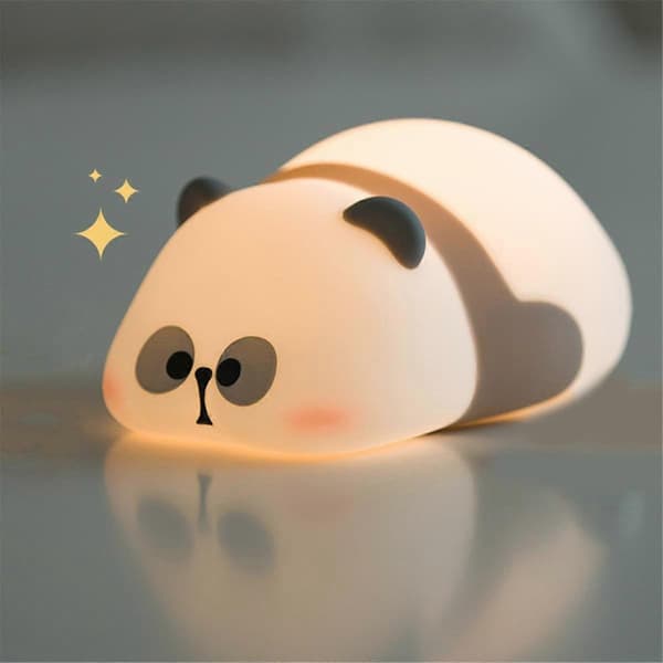 Panda Natlampe, Panda Dyr Lampe Squishy Lampe, 3 Niveauer Dæmpbar Silikone Touch Natlampe til