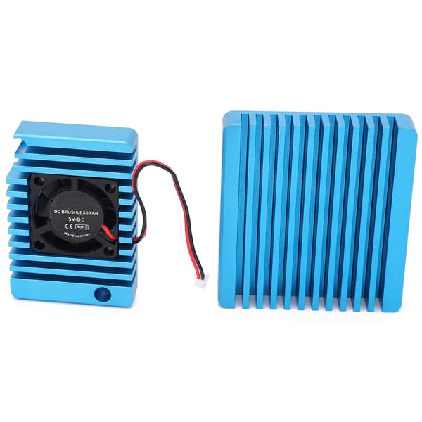 Kølepladeradiator i aluminiumslegering med mini køleventilator køleplade til NanoPi R2S