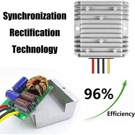 DC spændingsregulator Step-Down konverter DC 48V til 24V 10A 240W Strømreducerende Vandtæt Transformer til Golftrolley (48V til 24V 10A)