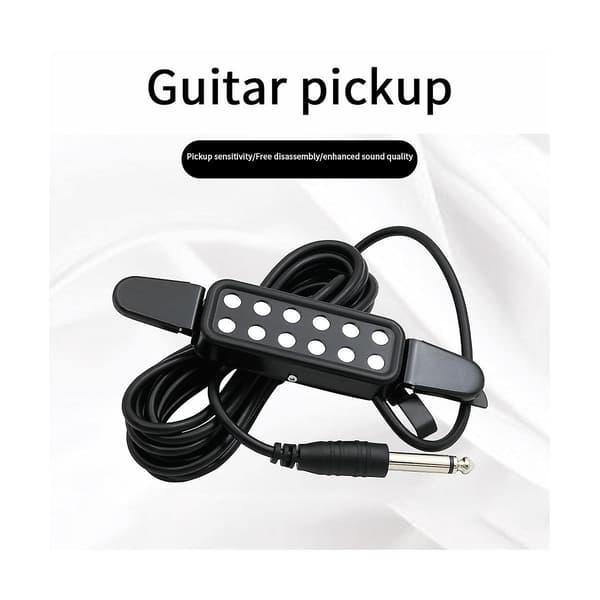 P-102 12-Hulls Akustisk Gitar Lydhull Pickup Magnetisk Transduser Gitardeler & Tilbehør Svart