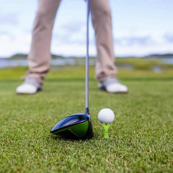 3 stk. Golftees i plast, justerbar høyde, golftilbehør