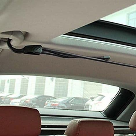 Ekstra bred åbning stål bungee krog, bagage bungee snore med karabinhage, sort