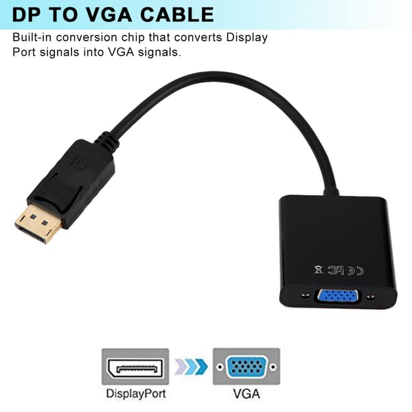 25 cm 1080P Display Port DP to VGA Video Signal Transfer Conversion Adapter Cable