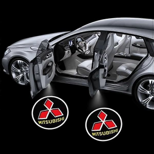 2 stk Velkomstlys for Mitsubishi Colt/Lancer/ASX/Eclipse, Bil Puddles Lys LED Projeksjon Bildeler