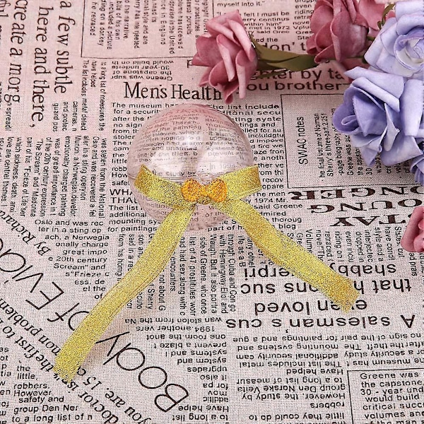 5 stk Godteri Gavedekorasjon Transparent Boks Juler Glitter Hengekule (Knute Gull)