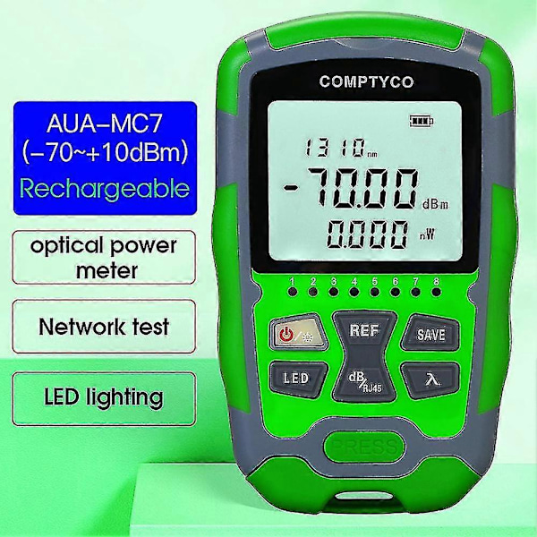 Comptyco 3 I 1 Ftth Fiber Optisk Effektmåler Aua-mc7 Led Lys