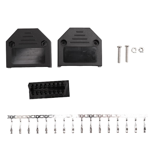 Universal OBD2 OBD II 16-polet stik Diagnostisk værktøj Adapter OBD stik + Hus + Terminal + skruer