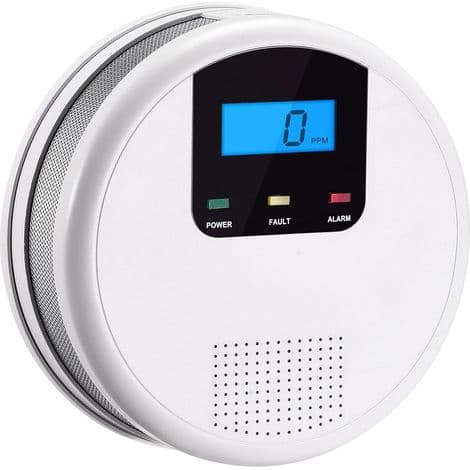Karbonmonoksiddetektor, karbonmonoksidalarm med testknapp og LED-statusindikator, CO-detektor