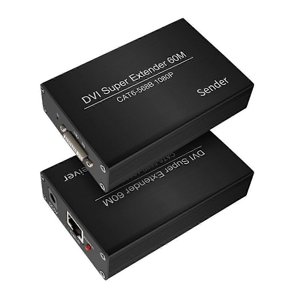 DVI Extender RJ45 Cat6 Kabel Extender til 60 m Transmitter Receiver DVI Ethernet Adapter HD 1920X