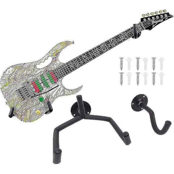 Horisontell Gitarrväggfäste, Lutande Gitarrhängare, Horisontell Väggfäste för Akustisk Klassisk eller Elektrisk Gitarr, Ukulele, Banjo, Mandolin -SJL