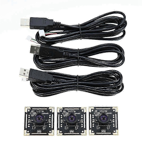 3 stk. Kameramodul 100 Grader OV9732 2M Kabel 1280x720 30fps, Kompatibel med Autodarts.Io, USB-disk Walkbee
