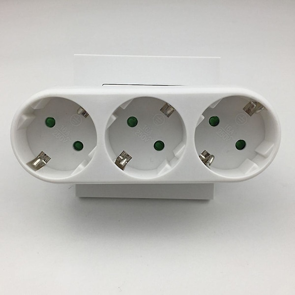 2 stk. 3-vejs stikadapter, 3-vejs multi-stik væg- eller skrivebordsstik 16a/250v