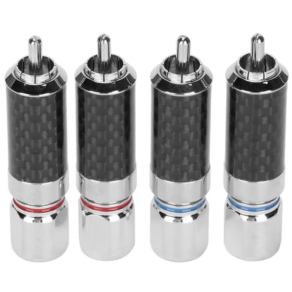 4 stk. RCA-stik messing forkromet lodde RCA-stik rummer op til 10 mm tråddiameter