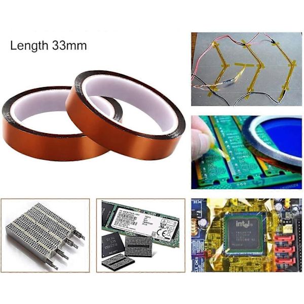 5 stk (4/6/8/12/15MM) Kapton Høytemperatur Varmebestandig Polyimid Tape KAPTON Limtape