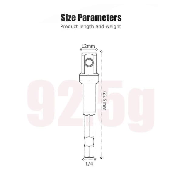 3/8 Impact Adapter, 10-pakning 3/8 Socket Adapter 1/4 tomme til 3/8 Socket Adapter Kit for Impact Driver