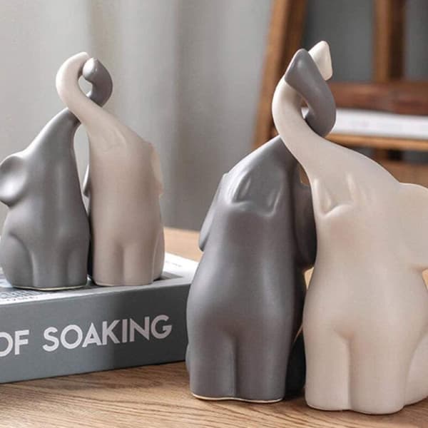 1 Par Magnet Elefant Par Figurin Keramisk Elefant Miniature Desktop Elefant Par Statue