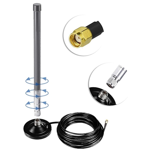 Lora Antenne 868Mhz 3 DBi Glasfiber Lorawan Antenne med Magnetisk Base 3 Meter Forlængerkabel til