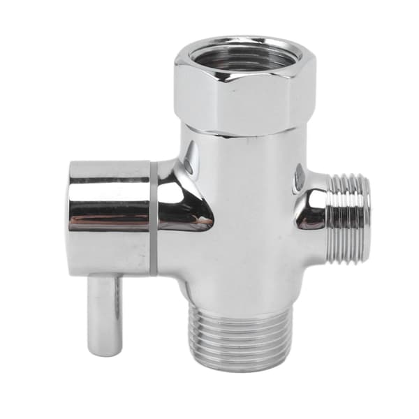 Messing 3-vejs bruseafledningsventil, vandafleder T-adapter, 7/8\" udløb & 1/2\" indløb, multifunktionel bruseblander