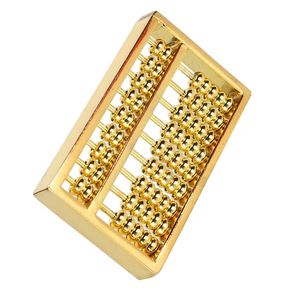Mini messing abacus 9 stænger kinesisk regnemaskine til børn voksne samlerobjekt 1,5 tommer