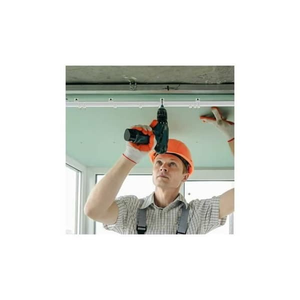 Sammenleggbar gardinstang - 5 meter - Metallkrok - Fleksibel - Romdeler