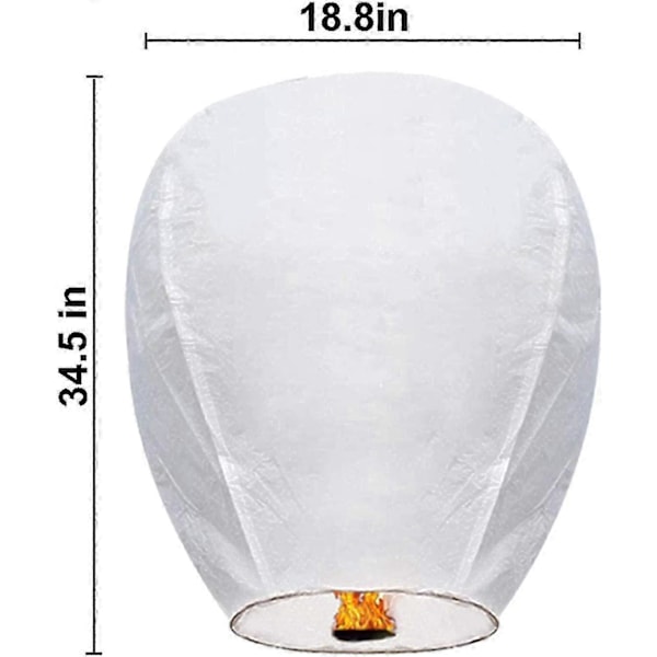 Vita Papperslyktor 5-pack Önskelyktor för Minnesstunder, Fester och Festivaler
