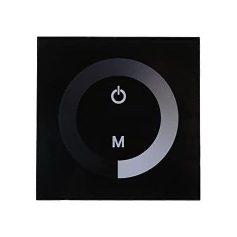 DC 12-24V LED Touchscreen Vægkontrolpanel med Lysstyrkeændring Dæmperkontakt til Lysjustering (Farve: Sort)