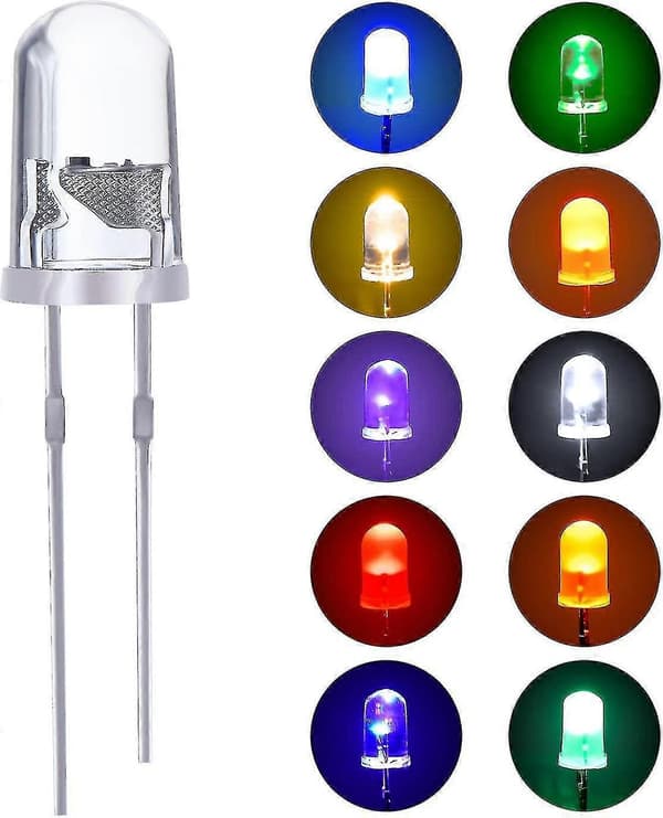 100 Styk Lysdiode LED Diode 10 Farver 5 Mm