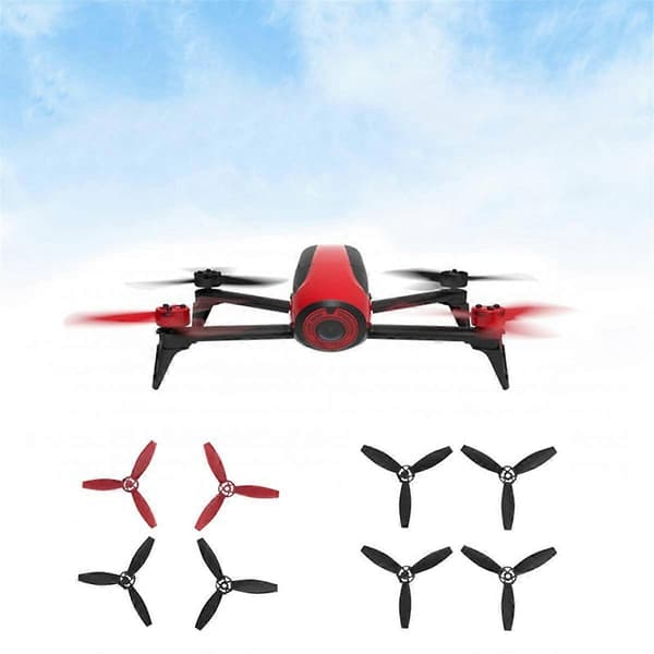 4 st Passar Parrot Bebop 2 Drönare Propellerblad Drönartillbehör Svart+Röd
