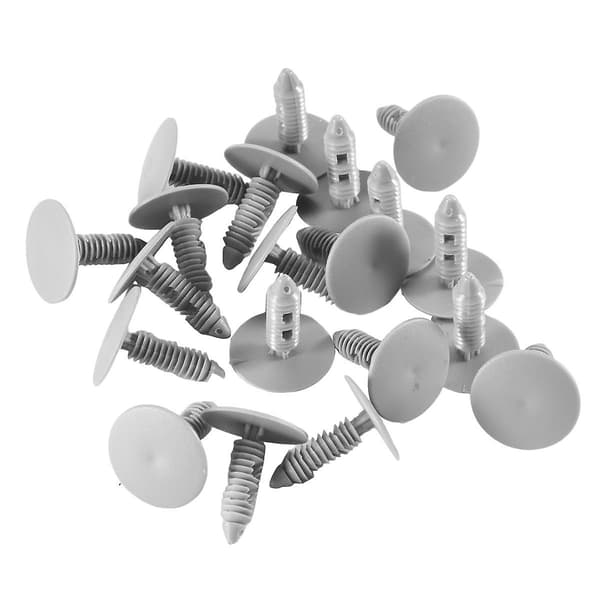 20 stk Grå Plast Bil Trim Klips Nitt Festeskruer 6mm Hull 26mm Hode