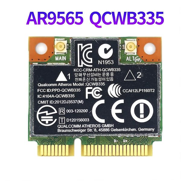 AR9565 WiFi-kort QCWB335 Mini PCIE Bluetooth 4.0 150 Mbps 2,4 G för XP Win7 Win8 Linux-system