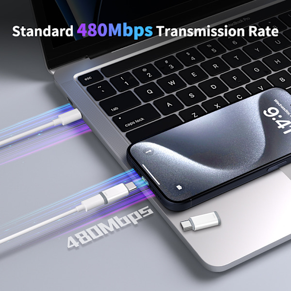 Ladeadapter Lightning til USB C-adapter