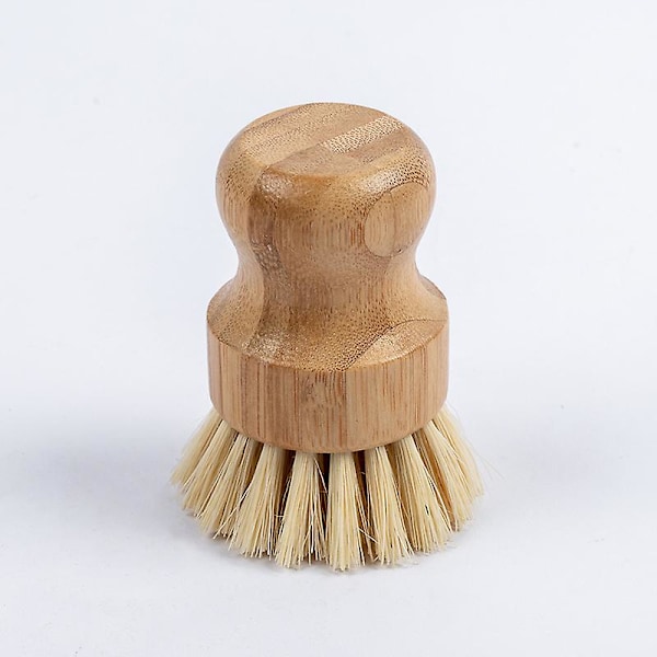 Bubble Up Bamboo Dish Brush, Comfortable Palm Scrubber for Kitchen Dishwashing, White , 5.7*4.8CM