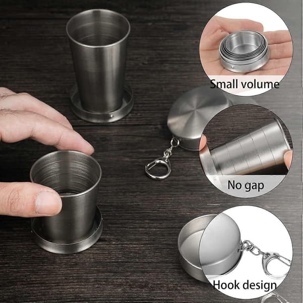 2025 Seneste Model Tessco 6 Stk Sammenklappelige Shotglas Rustfrit Stål