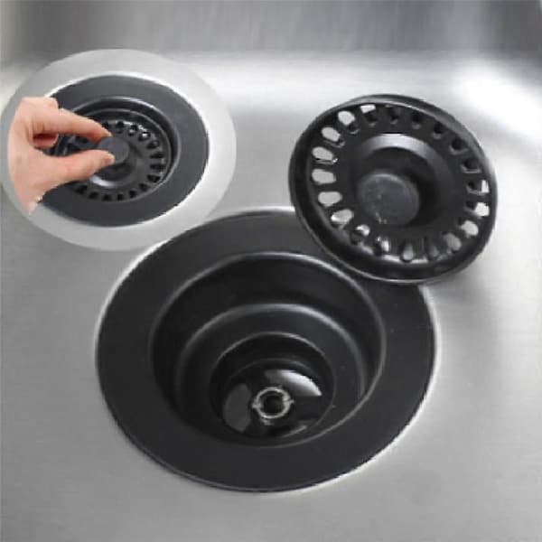Diskho Avloppsenhet med Sil Silkurv Avloppspropp Diameter 114mm för Köks Quartz Sten Diskho