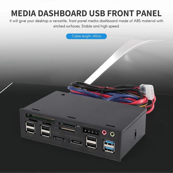 Multifunktionel 5.25\" Media Dashboard Kortlæser USB 2.0 USB 3.0 20 pin e-SATA SATA Frontpanel