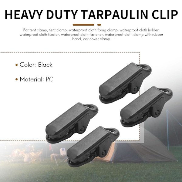 50 st Sail Tarp Clips Säkrar Klämma med Starkt Låsgrepp för Utomhus Camping, Tält, Markis, Banner Ti