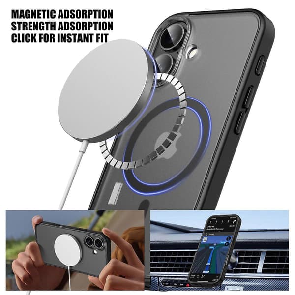 Tech-Protect iPhone 16 Deksel MagSafe MagSlim Matt Svart